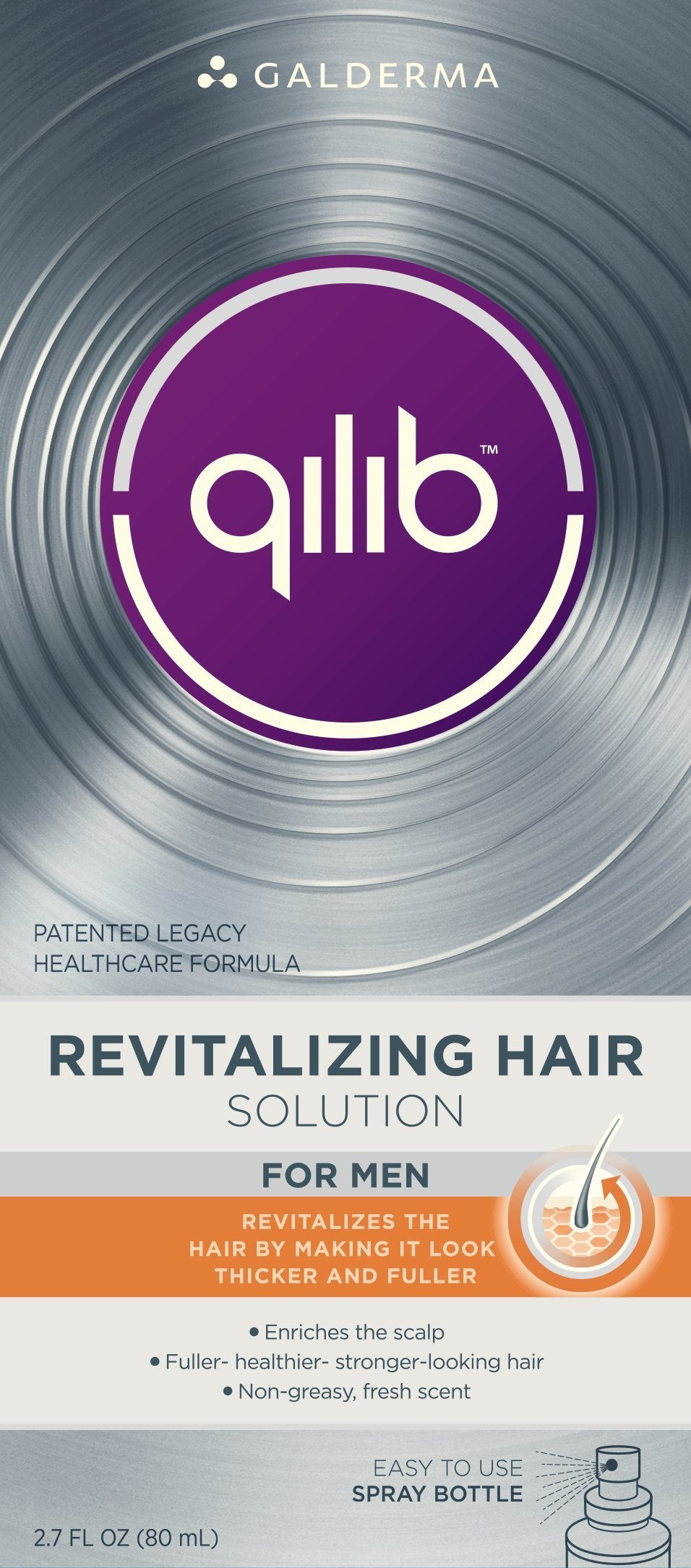 qilib Revitalizing Hair Solution, Men, Fresh Scent, 2.7 Fluid Ounce